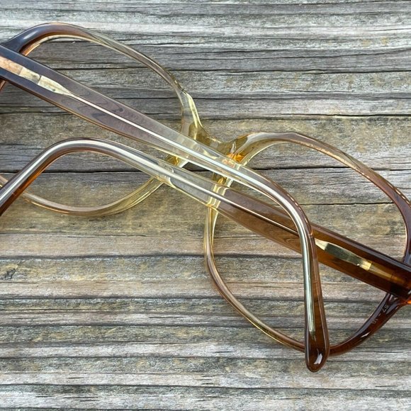 Vintage Eyeglasses Frame Brown Unisex Glasses Frame Z-87 61[]19 135 main image 3